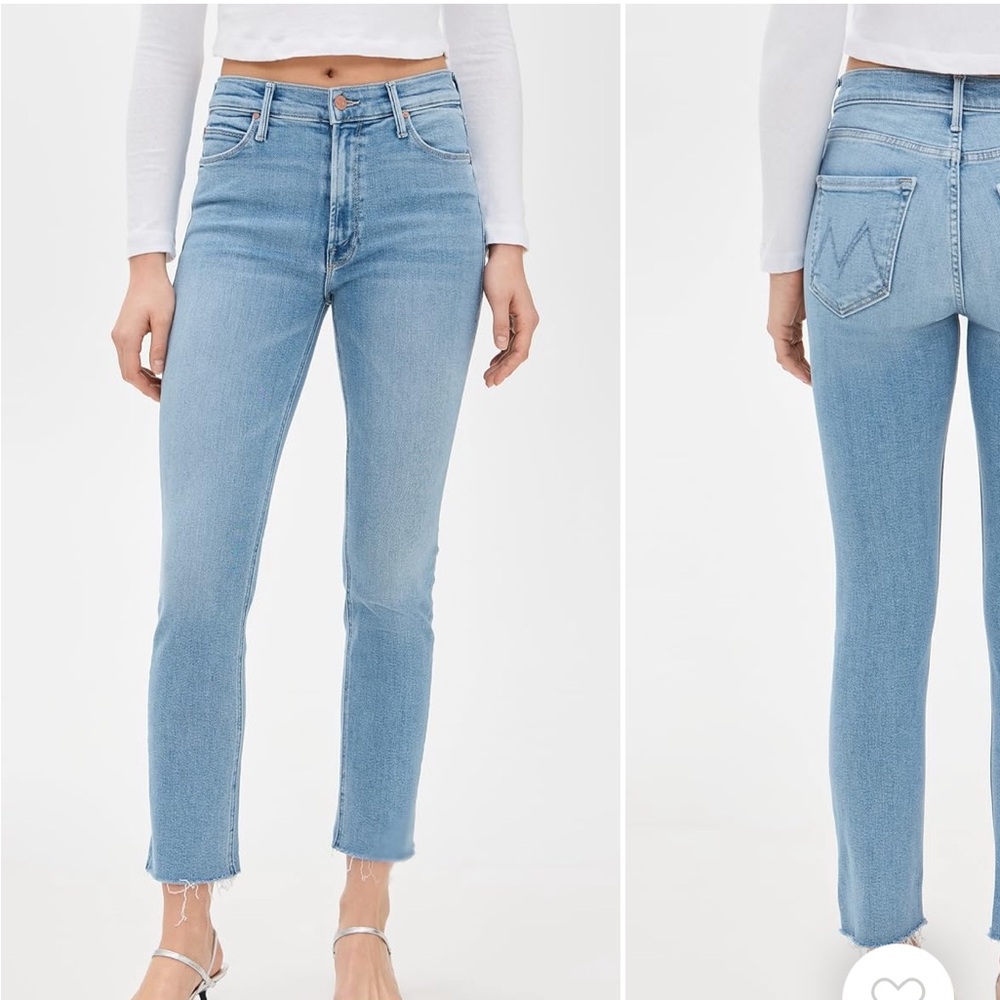 MOTHER dazzler mid rise ankle fray in riding the cliffside